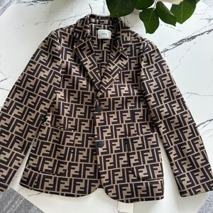 Fendi Kids Unisex FF Logo Blazer Jacket – Size 6 Years